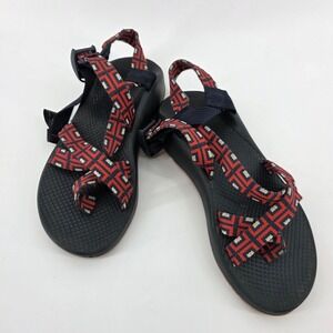 Chaco Womens Sandals Size 8 Black Red White Geometric Adjustable Strap Comfort